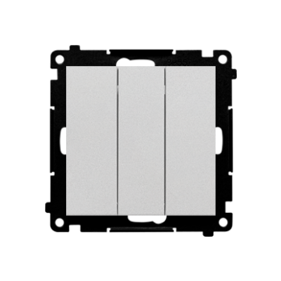 Simon 55 Przycisk zwierny potrójny szybkozłączka Aluminium mat TP31.01/143 KONTAKT (TP31.01/143)