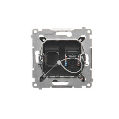 Simon 54 Gniazdo komputerowe pojedyncze RJ45 kategoria 6 z przesłoną przeciwkurzową czarny D61.01/49 KONTAKT (D61.01/49)