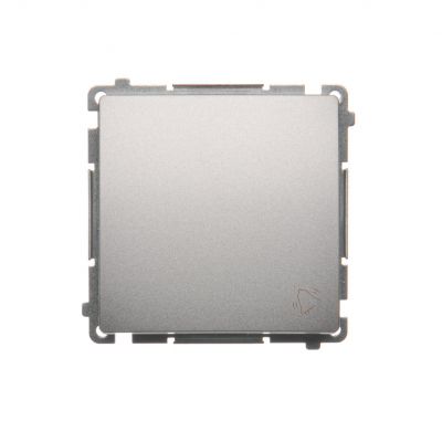 Simon Basic Przycisk dzwonek 10A 250V szybkozłączka srebrny mat BMD1.01/43 KONTAKT (BMD1.01/43)
