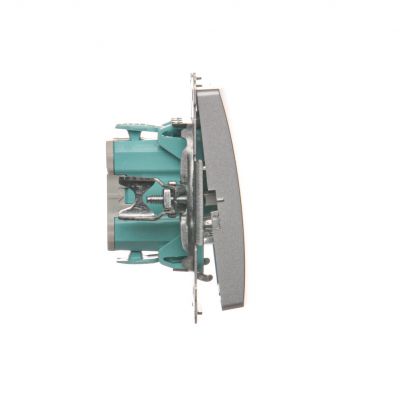Simon Basic Przycisk dzwonek 10A 250V szybkozłączka srebrny mat BMD1.01/43 KONTAKT (BMD1.01/43)