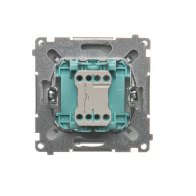 Simon Basic Przycisk dzwonek 10A 250V szybkozłączka srebrny mat BMD1.01/43 KONTAKT (BMD1.01/43)