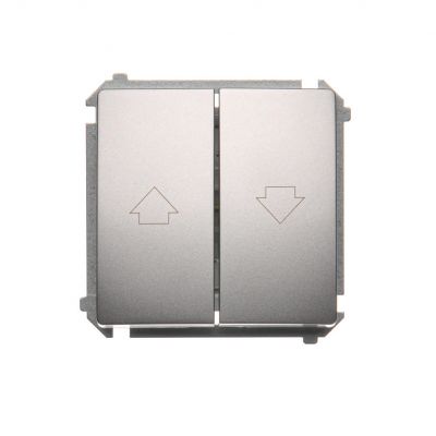 Simon Basic Przycisk roletowy 10A 250V zaciski śrubowe srebrny mat BMZ1.01/43 KONTAKT (BMZ1.01/43)