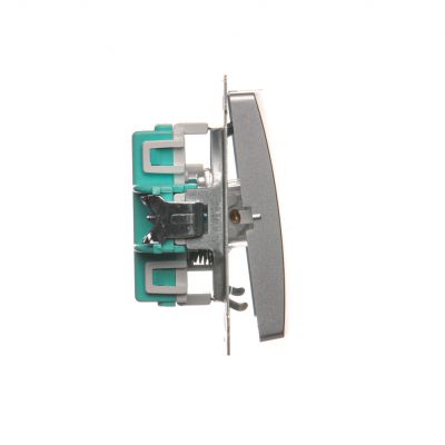 Simon Basic Przycisk roletowy 10A 250V zaciski śrubowe srebrny mat BMZ1.01/43 KONTAKT (BMZ1.01/43)