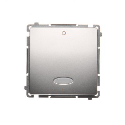 Simon Basic Łącznik dwubiegunowy z podświetleniem LED 10A 250V szybkozłączka srebrny mat BMW2L.01/43 KONTAKT (BMW2L.01/43)