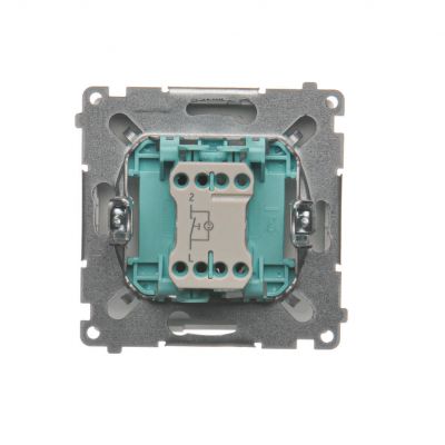 Simon Basic Przycisk pojedynczy zwierny bez piktogramu z podświetleniem LED 10A 250V szybkozłączka srebrny mat BMP1L.01/43 KONTAKT (BMP1L.01/43)