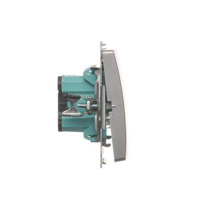 Simon Basic Przycisk dzwonek 16A 250V zaciski śrubowe srebrny mat BMD1A.01/43 KONTAKT (BMD1A.01/43)