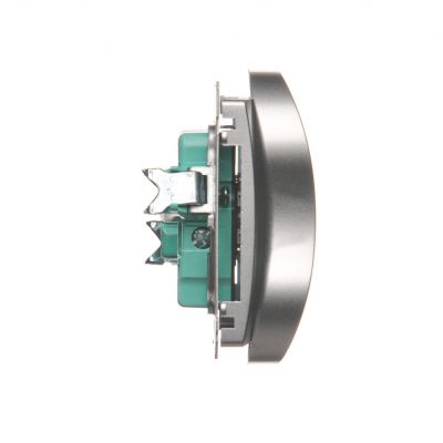 Simon Basic Gniazdo wtyczkowe podwójne z uziemieniem  Σ16A 250V zaciski śrubowe srebrny mat BMGZ2M.01/43 (BMGZ2M.01/43)