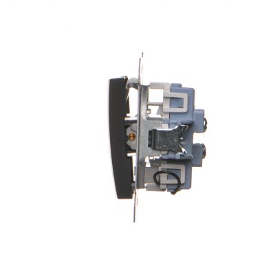 Simon 54 Łącznik schodowy podwójny z podświetleniem 10A 250V zaciski śrubowe czarny DW6/2L.01/49 KONTAKT (DW6/2L.01/49)