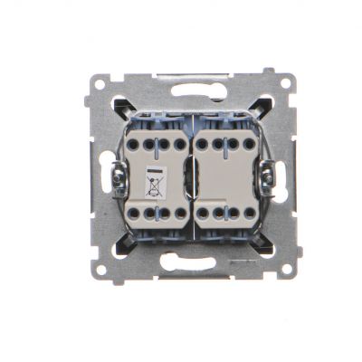 Simon 54 Łącznik krzyżowy podwójny 10A 250V szybkozłączka czarny DW7/2.01/49 KONTAKT (DW7/2.01/49)