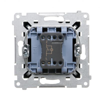 Simon 54 Przycisk pojedynczy zwierny z podświetleniem LED bez piktogramu 16A 250V zaciski śrubowe czarny DP1AL.01/49 KONTAKT (DP1AL.01/49)