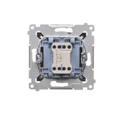 Simon 54 Przycisk pojedynczy zwierny z podświetleniem LED bez piktogramu 10A 250V szybkozłączka czarny DP1L.01/49 KONTAKT (DP1L.01/49)