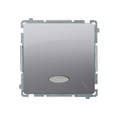 Simon Basic Łącznik schodowy z podświetleniem LED 10A 250V szybkozłączka srebrny mat BMW6L.01/43 KONTAKT (BMW6L.01/43)