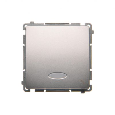 Simon Basic Łącznik schodowy z podświetleniem LED 10A 250V szybkozłączka srebrny mat BMW6L.01/43 KONTAKT (BMW6L.01/43)