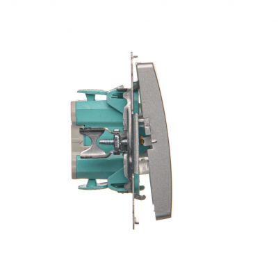 Simon Basic Łącznik schodowy z podświetleniem LED 10A 250V szybkozłączka srebrny mat BMW6L.01/43 KONTAKT (BMW6L.01/43)