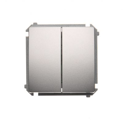 Simon Basic Łącznik schodowy podwójny z podświetleniem LED 10A 250V zaciski śrubowe srebrny mat BMW6/2L.01/43 KONTAKT (BMW6/2L.01/43)