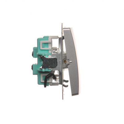 Simon Basic Łącznik schodowy podwójny z podświetleniem LED 10A 250V zaciski śrubowe srebrny mat BMW6/2L.01/43 KONTAKT (BMW6/2L.01/43)