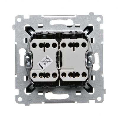 Simon 54 Łącznik krzyżowy podwójny bez piktogramu 10A 250V szybkozłączka czarny DW7/2.01/X/49 KONTAKT (DW7/2.01/X/49)