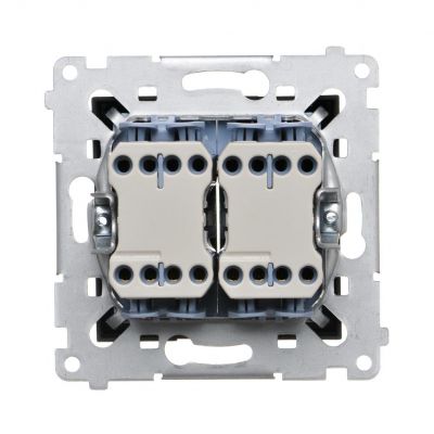 Simon 54 Łącznik krzyżowy podwójny z podświetleniem bez piktogramu 10A 250V szybkozłączka czarny DW7/2L.01/X/49 KONTAKT (DW7/2L.01/X/49)