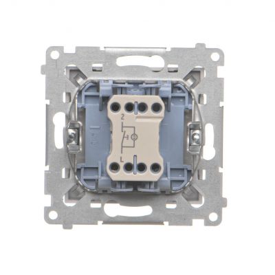 Simon 55 Przycisk zwierny pojedynczy zwierny z podświetleniem LED szybkozłączka Jasnoszary mat TP1L.01/114 KONTAKT (TP1L.01/114)