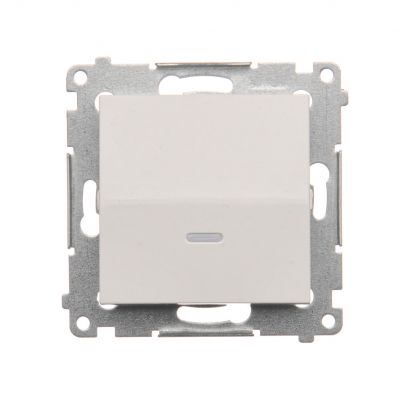 Simon 54 Łącznik pojedynczy jednobiegunowy z podświetleniem LED szybkozłączka biały DW1L.01/11 KONTAKT (DW1L.01/11)