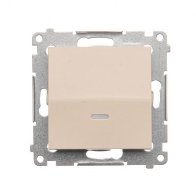 Simon 54 Łącznik pojedynczy jednobiegunowy z podświetleniem LED szybkozłączka kremowy DW1L.01/41 KONTAKT (DW1L.01/41)