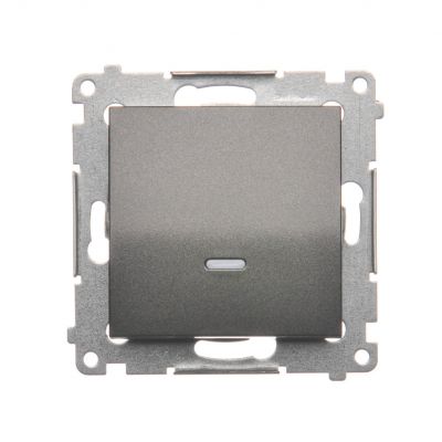 Simon 54 Łącznik pojedynczy jednobiegunowy z podświetleniem LED szybkozłączka antracyt DW1L.01/48 KONTAKT (DW1L.01/48)
