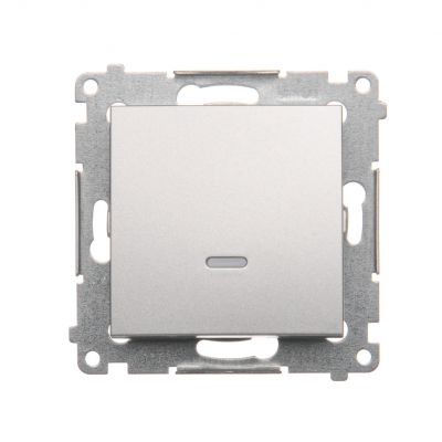 Simon 54 Łącznik pojedynczy jednobiegunowy z podświetleniem LED zaciski śrubowe srebrny mat DW1AL.01/43 KONTAKT (DW1AL.01/43)