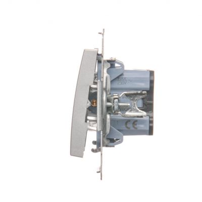 Simon 54 Łącznik pojedynczy jednobiegunowy z podświetleniem LED zaciski śrubowe srebrny mat DW1AL.01/43 KONTAKT (DW1AL.01/43)