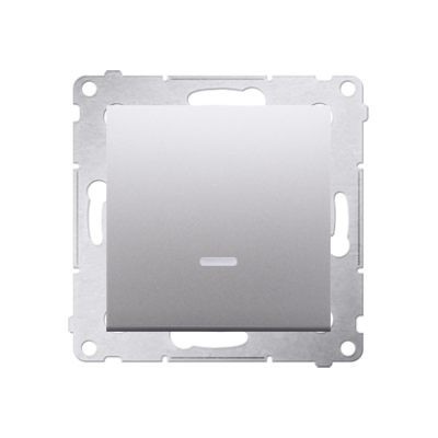 Simon 54 Łącznik pojedynczy jednobiegunowy z sygnalizacją załączenia LED szybkozłączka srebrny mat DW1ZL.01/43 KONTAKT (DW1ZL.01/43)