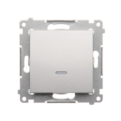 Simon 54 Łącznik pojedynczy jednobiegunowy z sygnalizacją załączenia LED szybkozłączka srebrny mat DW1ZL.01/43 KONTAKT (DW1ZL.01/43)