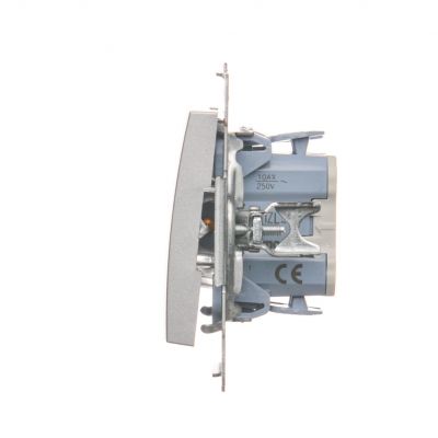 Simon 54 Łącznik pojedynczy jednobiegunowy z sygnalizacją załączenia LED szybkozłączka srebrny mat DW1ZL.01/43 KONTAKT (DW1ZL.01/43)