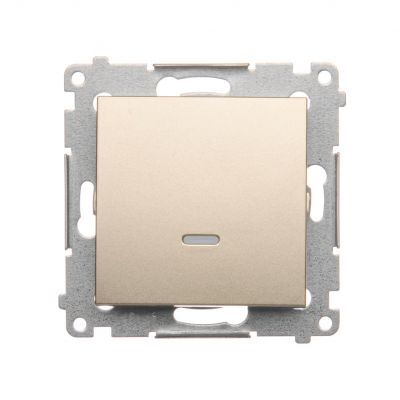 Simon 54 Łącznik pojedynczy jednobiegunowy z sygnalizacją załączenia LED szybkozłączka złoty mat DW1ZL.01/44 KONTAKT (DW1ZL.01/44)