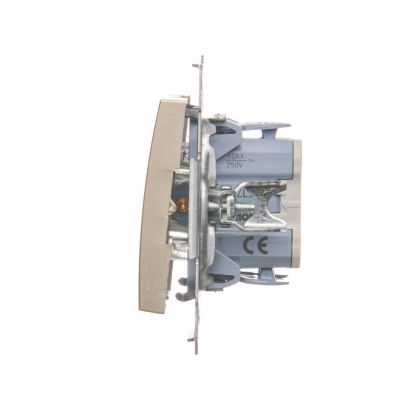 Simon 54 Łącznik pojedynczy jednobiegunowy z sygnalizacją załączenia LED szybkozłączka złoty mat DW1ZL.01/44 KONTAKT (DW1ZL.01/44)