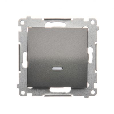 Simon 54 Łącznik pojedynczy jednobiegunowy z sygnalizacją załączenia LED szybkozłączka antracyt DW1ZL.01/48 KONTAKT (DW1ZL.01/48)