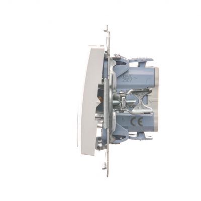 Simon 54 Łącznik świecznikowy do wersji IP44 10A 250V szybkozłączka biały *Posiada wkładkę uszczelniającą pod klawisze DU1W DW5B.01/11 KONTAKT (DW5B.01/11)