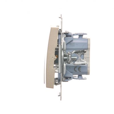 Simon 54 Łącznik świecznikowy do wersji IP44 10A 250V szybkozłączka złoty mat *Posiada wkładkę uszczelniającą pod klawisze DU1W DW5B.01/44 KONTAKT (DW5B.01/44)