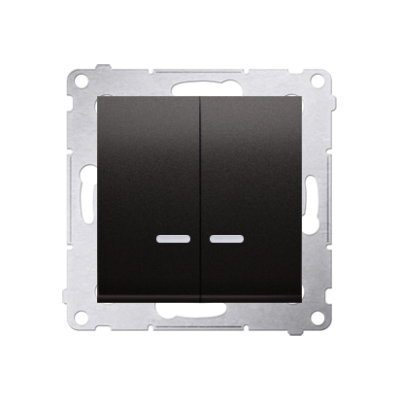 Simon 54 Łącznik świecznikowy z podświetleniem LED i do wersji IP44 10A 250V szybkozłączka antracyt *Posiada wkładkę DU1W DW5BL.01/48 KONTAKT (DW5BL.01/48)