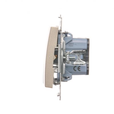 Simon 54 Łącznik świecznikowy z podświetleniem LED i do wersji IP44 16A 250V zaciski śrubowe złoty mat *Posiada wkładkę DU1W DW5ABL.01/44 KONTAKT (DW5ABL.01/44)