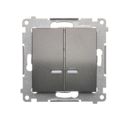 Simon 54 Łącznik świecznikowy z podświetleniem LED i do wersji IP44 16A 250V zaciski śrubowe antracyt *Posiada wkładkę DU1W DW5ABL.01/48 KONTAKT (DW5ABL.01/48)