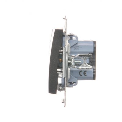 Simon 54 Łącznik świecznikowy z podświetleniem LED i do wersji IP44 16A 250V zaciski śrubowe antracyt *Posiada wkładkę DU1W DW5ABL.01/48 KONTAKT (DW5ABL.01/48)