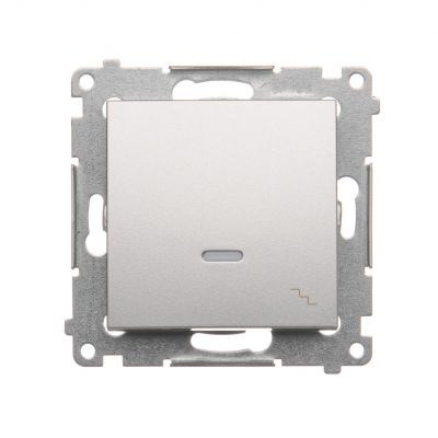 Simon 54 Łącznik schodowy z podświetleniem LED 10A 250V szybkozłączka srebrny mat DW6L.01/43 KONTAKT (DW6L.01/43)