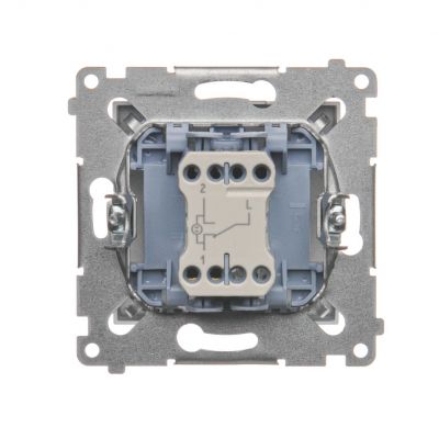 Simon 54 Łącznik schodowy z podświetleniem LED 10A 250V szybkozłączka srebrny mat DW6L.01/43 KONTAKT (DW6L.01/43)