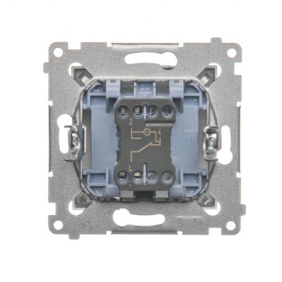 Simon 54 Łącznik schodowy z podświetleniem LED 16A 250V zaciski śrubowe srebrny mat DW6AL.01/43 KONTAKT (DW6AL.01/43)