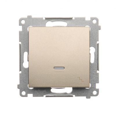 Simon 54 Łącznik schodowy z podświetleniem LED 16A 250V zaciski śrubowe złoty mat DW6AL.01/44 KONTAKT (DW6AL.01/44)