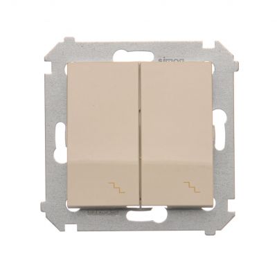 Simon 54 Łącznik schodowy podwójny z podświetleniem 10A 250V zaciski śrubowe kremowy DW6/2L.01/41 KONTAKT (DW6/2L.01/41)