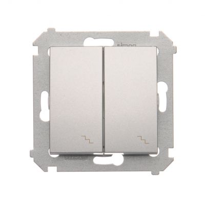 Simon 54 Łącznik schodowy podwójny z podświetleniem 10A 250V zaciski śrubowe srebrny mat DW6/2L.01/43 KONTAKT (DW6/2L.01/43)