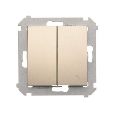 Simon 54 Łącznik schodowy podwójny z podświetleniem 10A 250V zaciski śrubowe złoty mat DW6/2L.01/44 KONTAKT (DW6/2L.01/44)