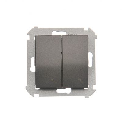 Simon 54 Łącznik schodowy podwójny z podświetleniem 10A 250V zaciski śrubowe antracyt DW6/2L.01/48 KONTAKT (DW6/2L.01/48)