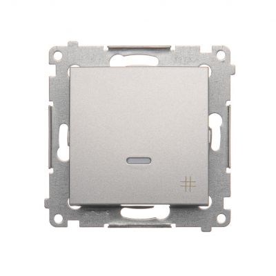 Simon 54 Łącznik krzyżowy z podświetleniem LED 10A 250V szybkozłączka srebrny mat DW7L.01/43 KONTAKT (DW7L.01/43)