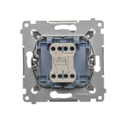 Simon 54 Łącznik krzyżowy z podświetleniem LED 10A 250V szybkozłączka srebrny mat DW7L.01/43 KONTAKT (DW7L.01/43)